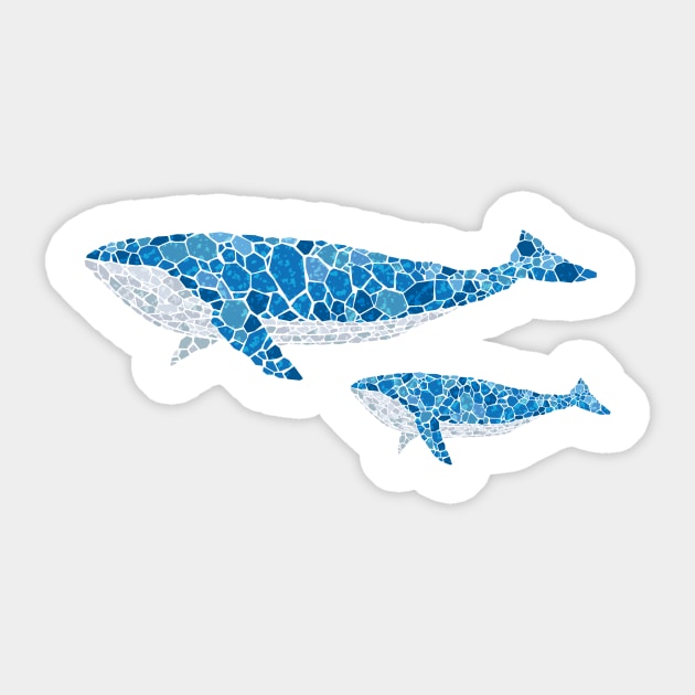 Blue Whale T-shirt Sticker by AttireCafe